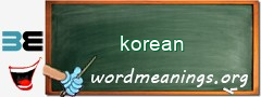 WordMeaning blackboard for korean